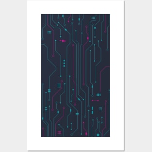 Abstract Technology Background Posters and Art